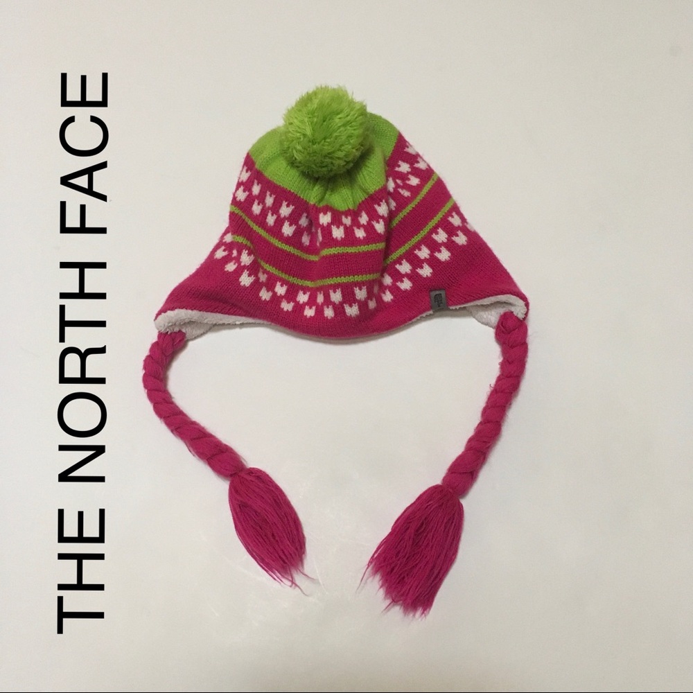 The North Face girls winter hat beanie cap pink